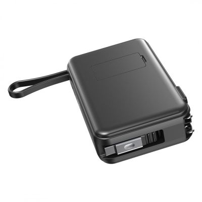 EDISON 10PD 35W, univerzalni putni punjač pomoćna baterija, 10.000 mah, 35w sa magnetom i kablom na izvlačenje, crna