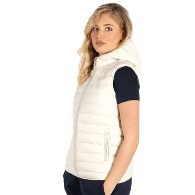 LIBERTY HOOD VEST WOMEN, ženski prsluk sa kapuljačom, krem-beli