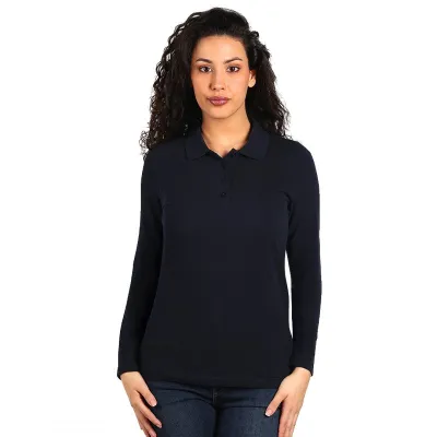 SUNNY LSL, ženska pamučna polo majica dugih rukava, 180 g/m2, plava