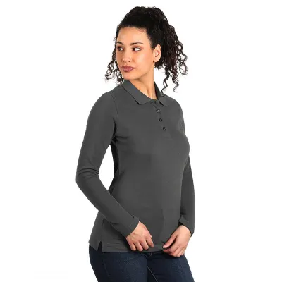 SUNNY LSL, ženska pamučna polo majica dugih rukava, 180 g/m2, tamno siva