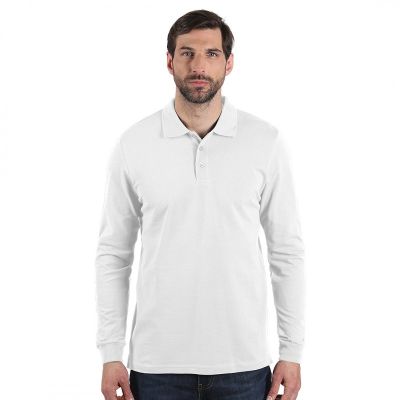 AZZURRO II LSL, pamučna polo majica dugih rukava, 180 g/m2, bela