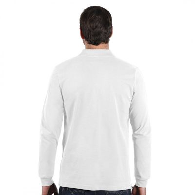 AZZURRO II LSL, pamučna polo majica dugih rukava, 180 g/m2, bela