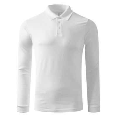 AZZURRO II LSL, pamučna polo majica dugih rukava, 180 g/m2, bela