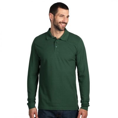AZZURRO II LSL, pamučna polo majica dugih rukava, 180 g/m2, tamno zelena