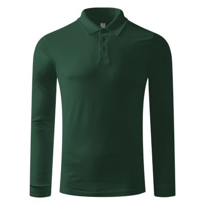AZZURRO II LSL, pamučna polo majica dugih rukava, 180 g/m2, tamno zelena