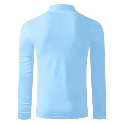 AZZURRO II LSL, pamučna polo majica dugih rukava, 180 g/m2, svetlo plava