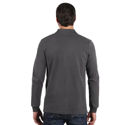 AZZURRO II LSL, pamučna polo majica dugih rukava, 180 g/m2, tamno siva