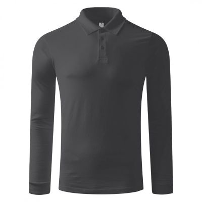 AZZURRO II LSL, pamučna polo majica dugih rukava, 180 g/m2, tamno siva