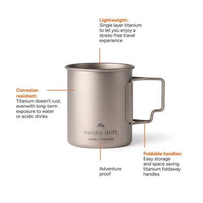 Nordic Drift Trail Ultra Light Titanium 450ml Cup