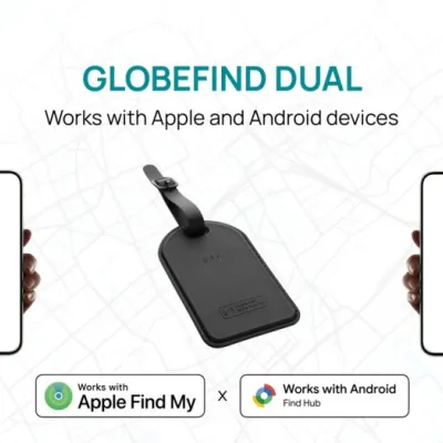 Globefind Dual RCS luggage tag with worldwide locating