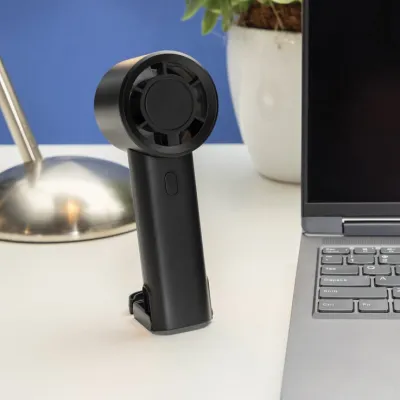 Twist RCS recycled plastic re-chargeable portable fan