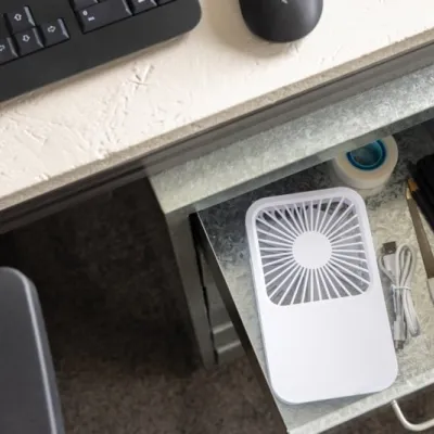 Aervina RCS recycled plastic re-chargeable desk fan