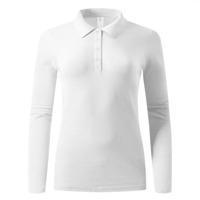 SUNNY LSL, ženska pamučna polo majica dugih rukava, 180 g/m2, bela