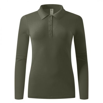 SUNNY LSL, ženska pamučna polo majica dugih rukava, 180 g/m2, maslinasta