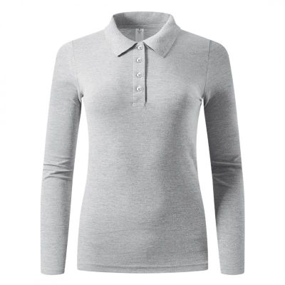 SUNNY LSL, ženska pamučna polo majica dugih rukava, 180 g/m2, pepeljasta