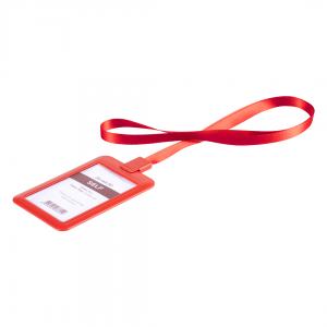 SELF, plastični uložak za indentifikacionu karticu sa trakicom, crveni