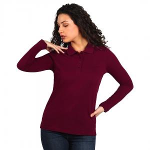 SUNNY LSL, ženska pamučna polo majica dugih rukava, 180 g/m2, bordo