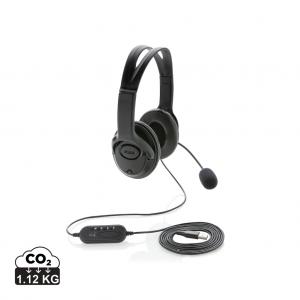 Over ear wired work headset