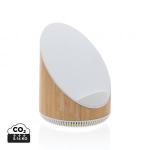 Ovate bamboo 5W speaker with 15W wireless charger