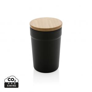 GRS certified recycled PP mug with bamboo lid